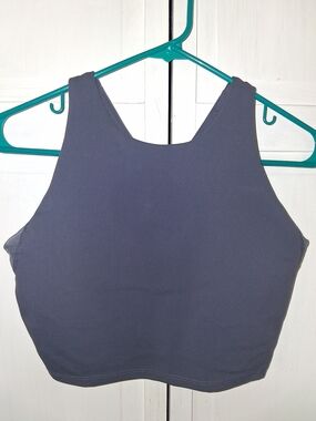 Avia High Neck Crop Tank Top in Slate